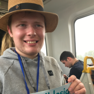 school leaver employment support participant harry sitting on the train