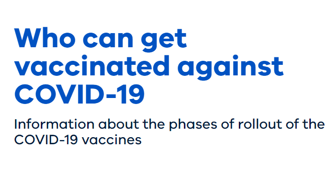 Text that reads Who can get vaccinated against COVID-19
