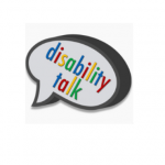 Speaking bubble with the words disability talk