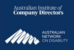 Logos of the Australian Institute of Company Directors and Australian Netowrk on Disability