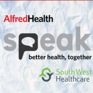 Text: Alfred Health Speak better health together